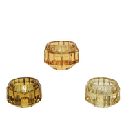 Porta candele in vetro lucido H 4 cm assortito