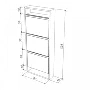 Scarpiera slim bambu  bianco  cm 50x15x124 h