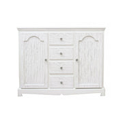 Credenza in MDF due ante quattro cassetti Bianca BLANC 100x40x h80 cm