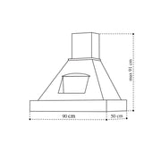 Cappa cucina rustica bianca EPOQUE con cornice in legno intarsio colore tabacco cm 90