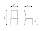 4x Sedia in similcuoio cioccolato 41x39x90h cm