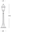 Lampada da terra in alluminio pressofuso con diffusori in vetro trasparente - Altezza max 210mm nero