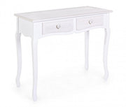 Consolle shabby in MDF due cassetti Bianca CHARELENE L 90x40x h78 cm