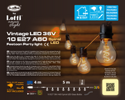 Party Light 36V 10 A60 E27 Spiral Filament LED 4+5m Luci di Natale