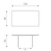 Tavolo allungabile in rovere impillacciato e gambe in vetro temperato 160/240x90x76h cm