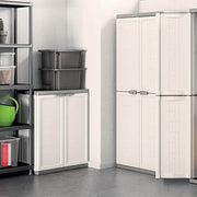 Armadio basso in resina JOLLY R16 TNT Bianco e Grigio 68x39x h85 cm