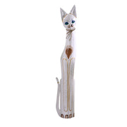 Gatto legno bianco beige cm17x6h100
