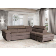 Divano Fiona angolare con penisola destra grigio elephant 95