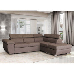 Divano Fiona angolare con penisola destra grigio elephant 95