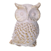 Gufo resina bianco cm14x14h19