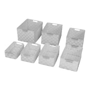 Polyester drawer w-metal handles1-7white cm38x28h21