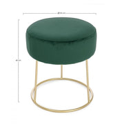 Pouf clarissa verde oro cm 35 x 40 h