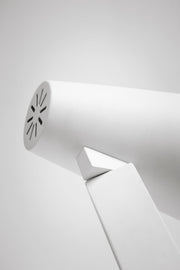 Lampada da tavolo con paralume in metallo bianco 415x60,5h cm