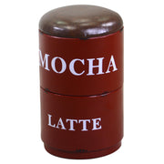 Pouff metallo tazzine rosso tondo cm 44 x 30 x h50