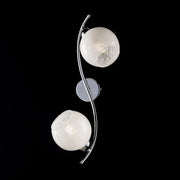 Plafoniera in ferro cromato lucido con vetri bianchi 2 luci 45x25xh.21 cm