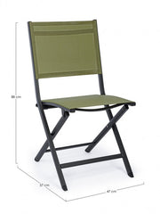 Sedia per esterno in alluminio Antracite Verde ELIN 47x57x h88 cm