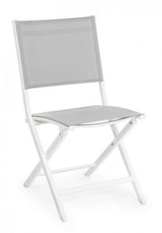 Sedia Per Esterno In Alluminio Bianco Grigio Elin 47X57X H88 Cm