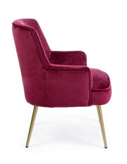 Poltrona moderna velluto bordeaux Clelia