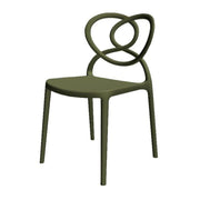 Sedia Lovely in Polipropilene Verde Oliva L59 x P53 x H82 cm