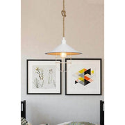 Lampada da soffitto Bulut ASZ0631 metallo bianco e corda iuta