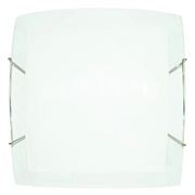 Plafoniera 2xE27 Ganci Filo Acciaio Vetro Lastra Bianco-Trasparente E-Energy Elisa