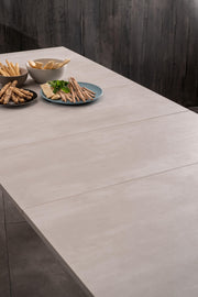 Tavolo allungabile cemento bianco 80 cm x 130-290 cm H. 76 cm