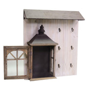 Appendino legno con lanterna marrone cm 65 x 55,5 x h 15,5