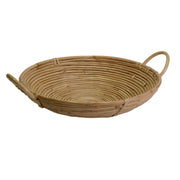 Cesta giunco naturale con manici tondo cmø30xh7x30