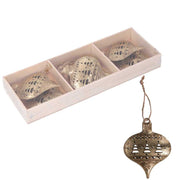 Addobbo metallo confezione 6pz oro cm22x8h2,5