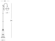 Lampada da esterno in alluminio pressofuso con diffusore trasparente - Altezza max 150mm - Potenza massima 60W ruggine