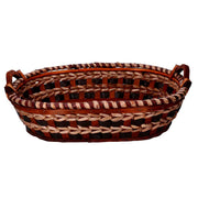 Cesta vimini intreccio crema noce ovalecm55x43h13