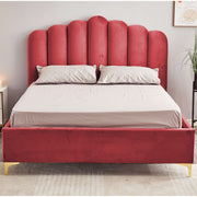 Letto Matrimoniale Contenitore Artu Rosso Testiera Smerlata 160x190 cm
