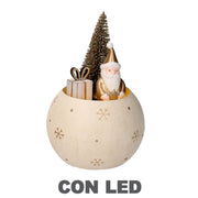 Babbo natale metallo dentro pallina orocm ø11h17