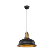 Lampada a sospensione Rena ASZ1341 metallo nero interno oro EFFEZ