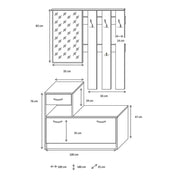 Mobile guardaroba da ingresso vintage bianco 100x25xh.180 cm
