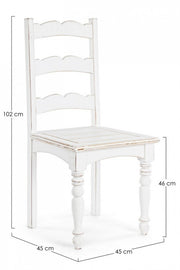 Sedia in legno stile rustico bianco shabby