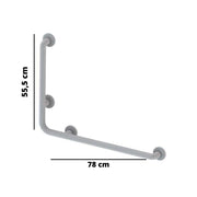 Corrimano angolare di sicurezza 78 x 55.5 cm per disabili colore bianco