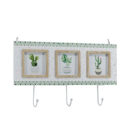 Wall photo frame cactus wood multiple 3pwith hanger 3 places cm34x19,5x3,5