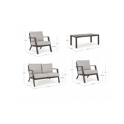 Set salotto Harley coffee 4 pezzi