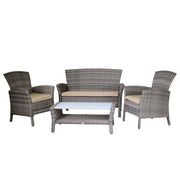 Salotto Amalia Polyrattan grigio con cuscini
