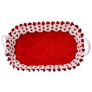 Cesta vimini rosso ovale cm45x35h12