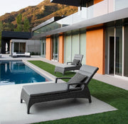 Lettino con cuscini Britton antracite  cm 205