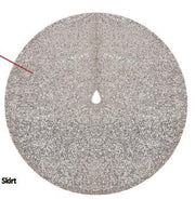 Copribase albero tessuto con pailette champagne cm ø90