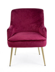 Poltrona moderna velluto bordeaux Clelia