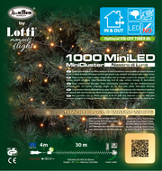 Catena Nastro ø6cm NTLG 1000 MiniLED cavo Verde 4+30,5m Luci di Natale