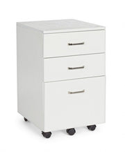 Cassettiera da ufficio in MDF tre cassetti Bianco Frassinato NADIR 40x44x h65 cm