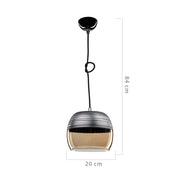 Lampada a sospensione Punto ASZ0857 diffusore bicchiere rovesciato nero EFFEZ
