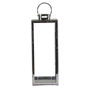 Lanterna metallo 1-3 argento quadro cm29x28,5h85