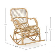 Poltrona Dondolo in Rattan Naturale CASIMIRA 66x82x h88 cm