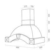 Cappa cucina rustica bianca GAIA con cornice in legno intarsio cm 90